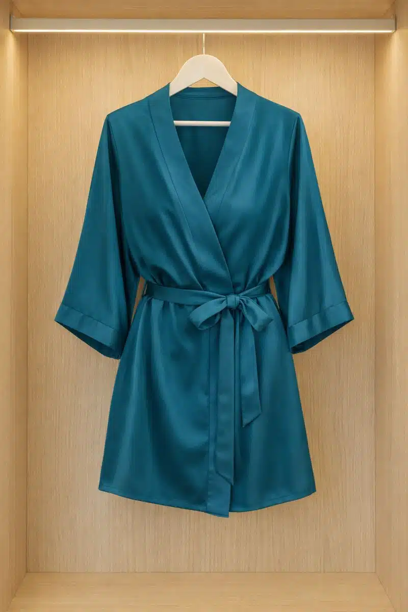 Petrolzöld köntös L - szatén