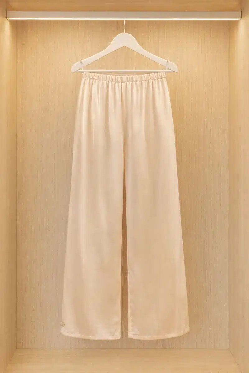 Krém hosszúnadrág L - 100% hernyóselyem